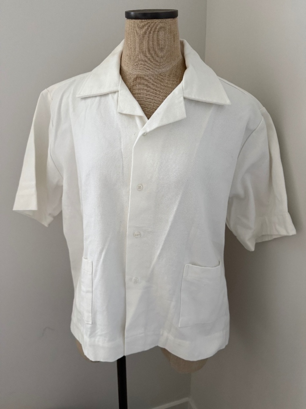 Mikoh Linen Blend Short Sleeve Blouse in White Size 2